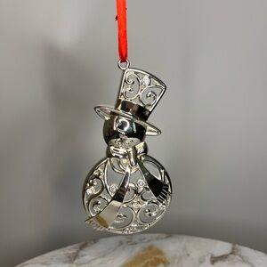 Lennox Silver Sparkle Snowman Christmas Ornament